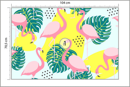 Fototapeta Liście I Flamingi 104 × 70,5 cm – podgląd kadru