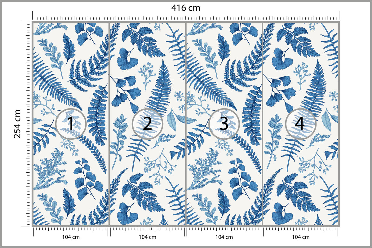 Fototapeta Liście Paproci 416 × 254 cm – podgląd kadru