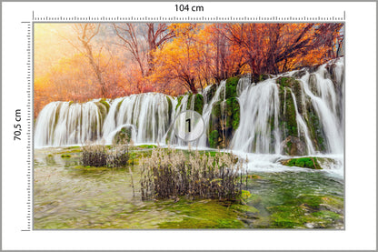 Fototapeta Jesienny Wodospad Kaskadowy 104 × 70,5 cm – podgląd kadru