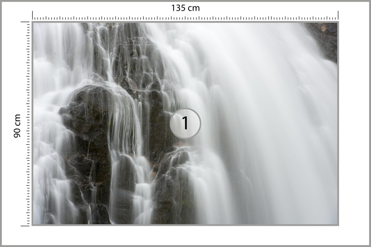 Fototapeta Wodospad Skały 135 × 90 cm – podgląd kadru