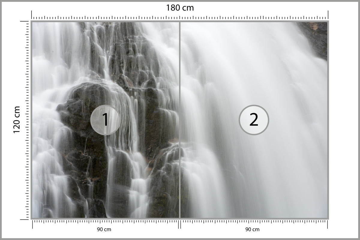 Fototapeta Wodospad Skały 180 × 120 cm – podgląd kadru