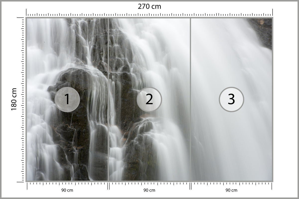 Fototapeta Wodospad Skały 270 × 180 cm – podgląd kadru
