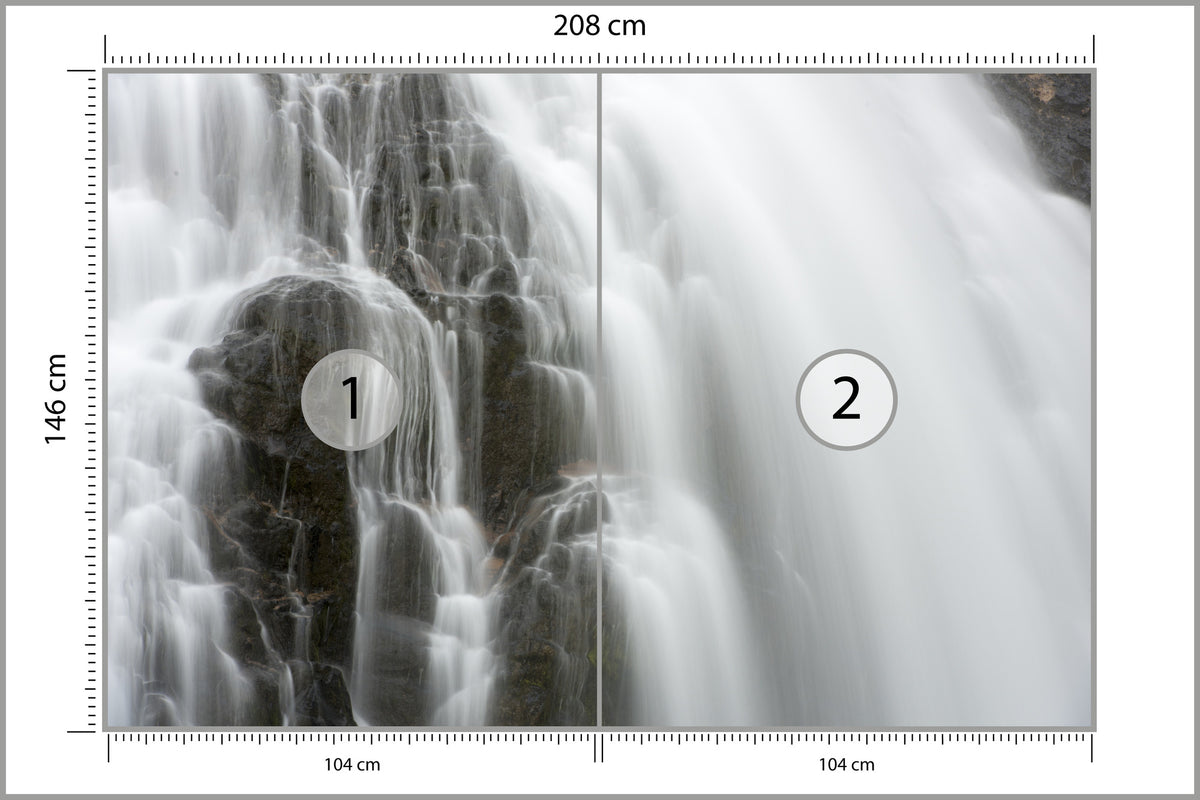 Fototapeta Wodospad Skały 208 × 146 cm – podgląd kadru