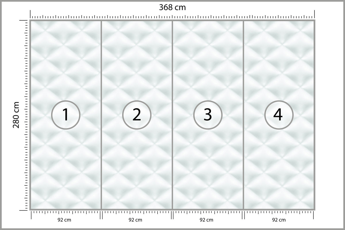 Fototapeta Pikowana Jasnoszara Pikowanie Karo 368 × 280 cm – podgląd kadru