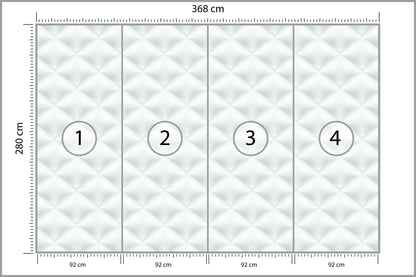 Fototapeta Pikowana Jasnoszara Pikowanie Karo 368 × 280 cm – podgląd kadru