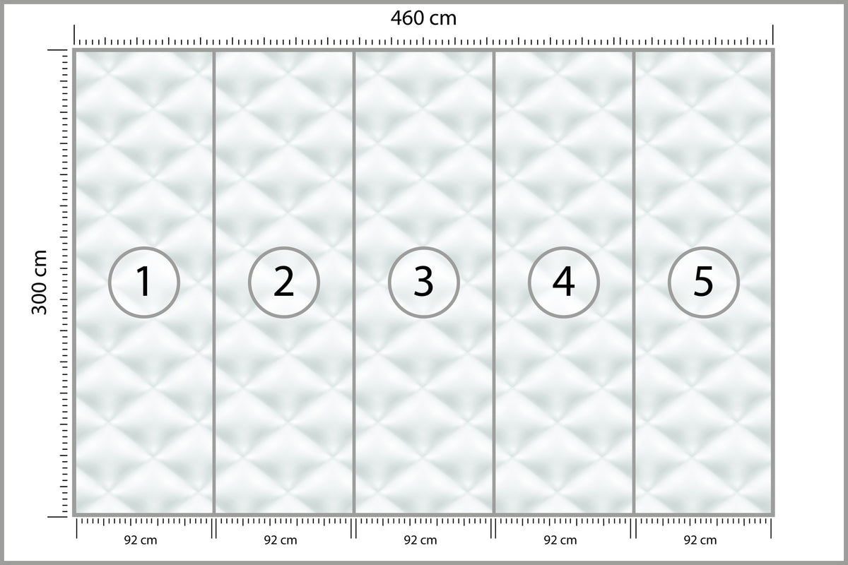 Fototapeta Pikowana Jasnoszara Pikowanie Karo 460 × 300 cm – podgląd kadru