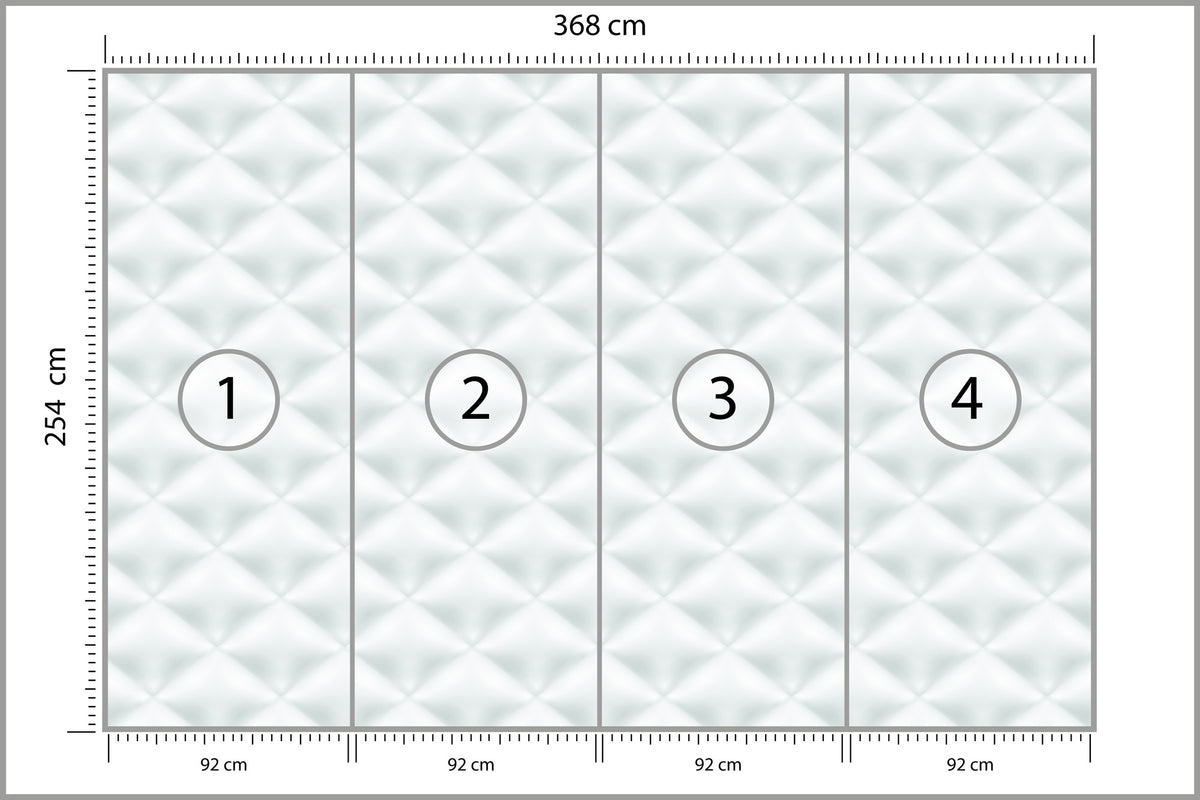 Fototapeta Pikowana Jasnoszara Pikowanie Karo 368 × 254 cm – podgląd kadru