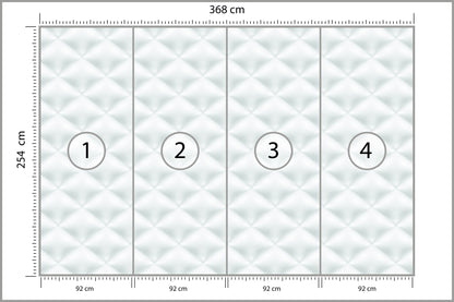 Fototapeta Pikowana Jasnoszara Pikowanie Karo 368 × 254 cm – podgląd kadru
