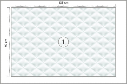 Fototapeta Pikowana Jasnoszara Pikowanie Karo 135 × 90 cm – podgląd kadru