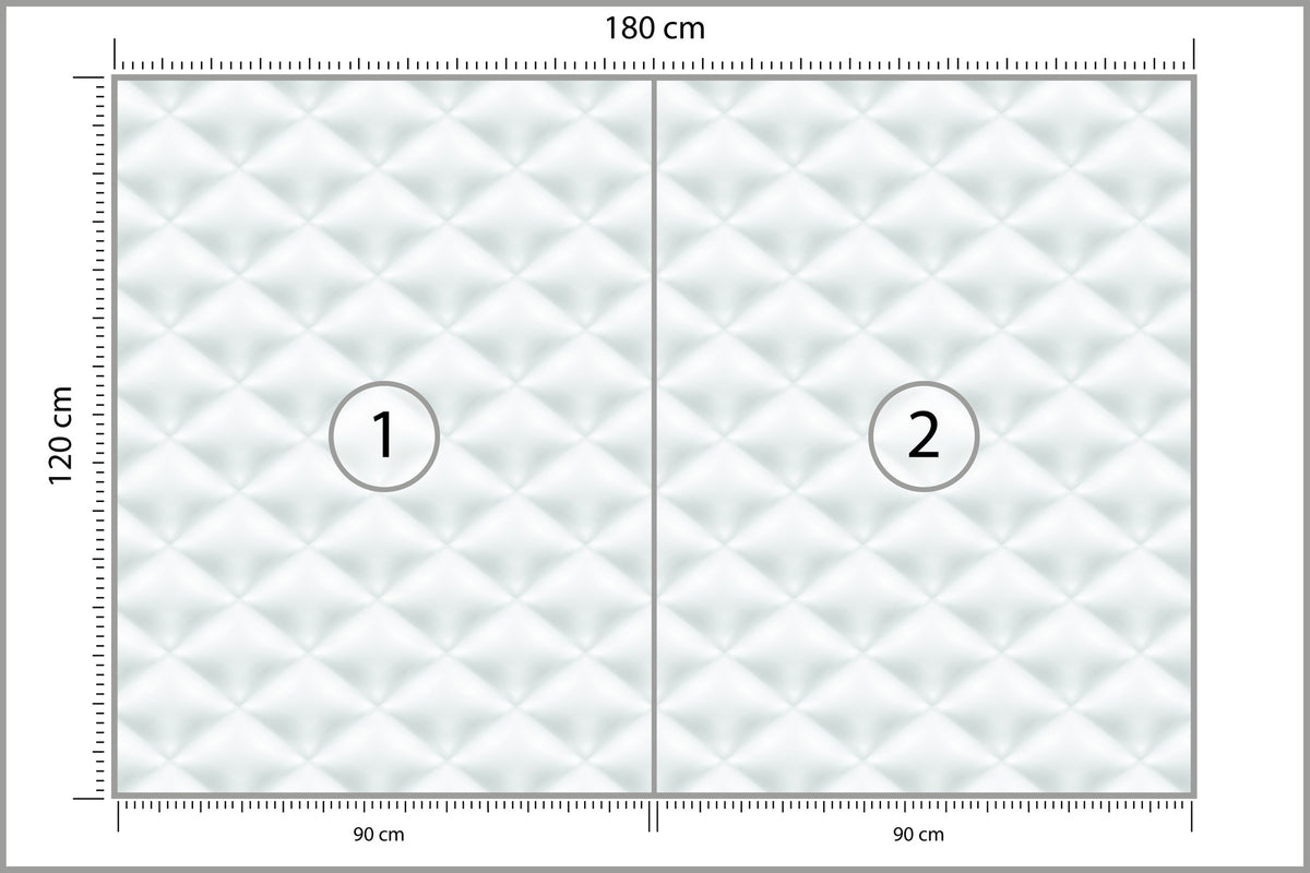 Fototapeta Pikowana Jasnoszara Pikowanie Karo 180 × 120 cm – podgląd kadru