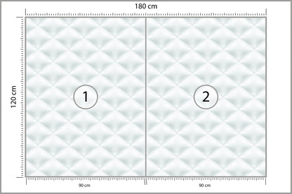 Fototapeta Pikowana Jasnoszara Pikowanie Karo 180 × 120 cm – podgląd kadru