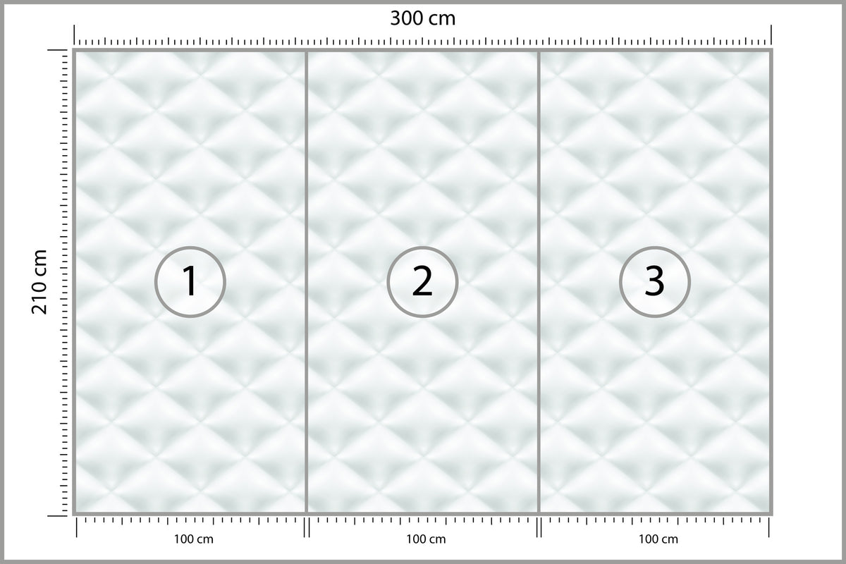 Fototapeta Pikowana Jasnoszara Pikowanie Karo 300 × 210 cm – podgląd kadru