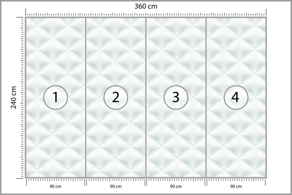 Fototapeta Pikowana Jasnoszara Pikowanie Karo 360 × 240 cm – podgląd kadru