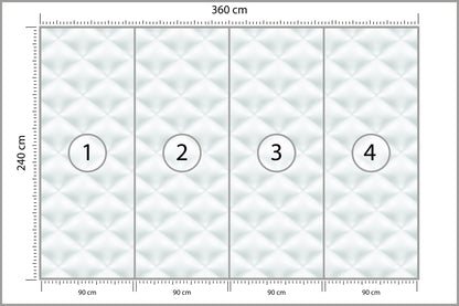 Fototapeta Pikowana Jasnoszara Pikowanie Karo 360 × 240 cm – podgląd kadru