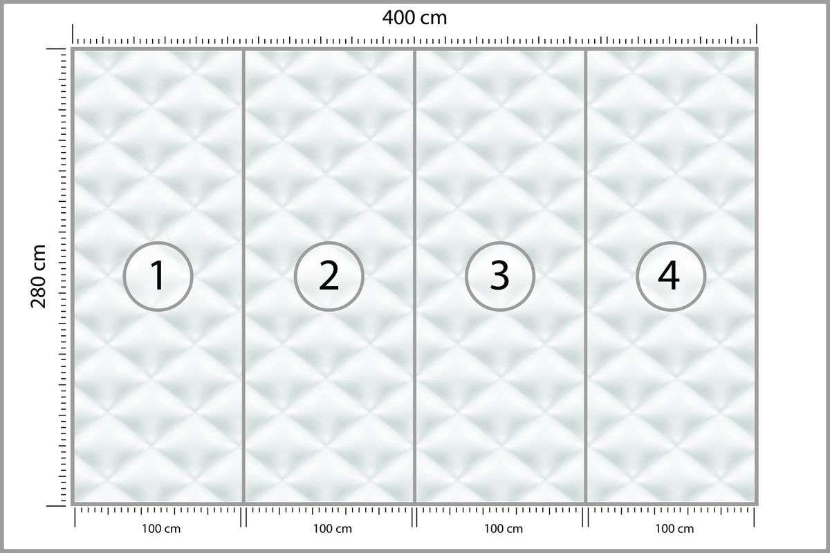 Fototapeta Pikowana Jasnoszara Pikowanie Karo 400 × 280 cm – podgląd kadru