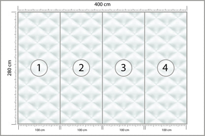 Fototapeta Pikowana Jasnoszara Pikowanie Karo 400 × 280 cm – podgląd kadru