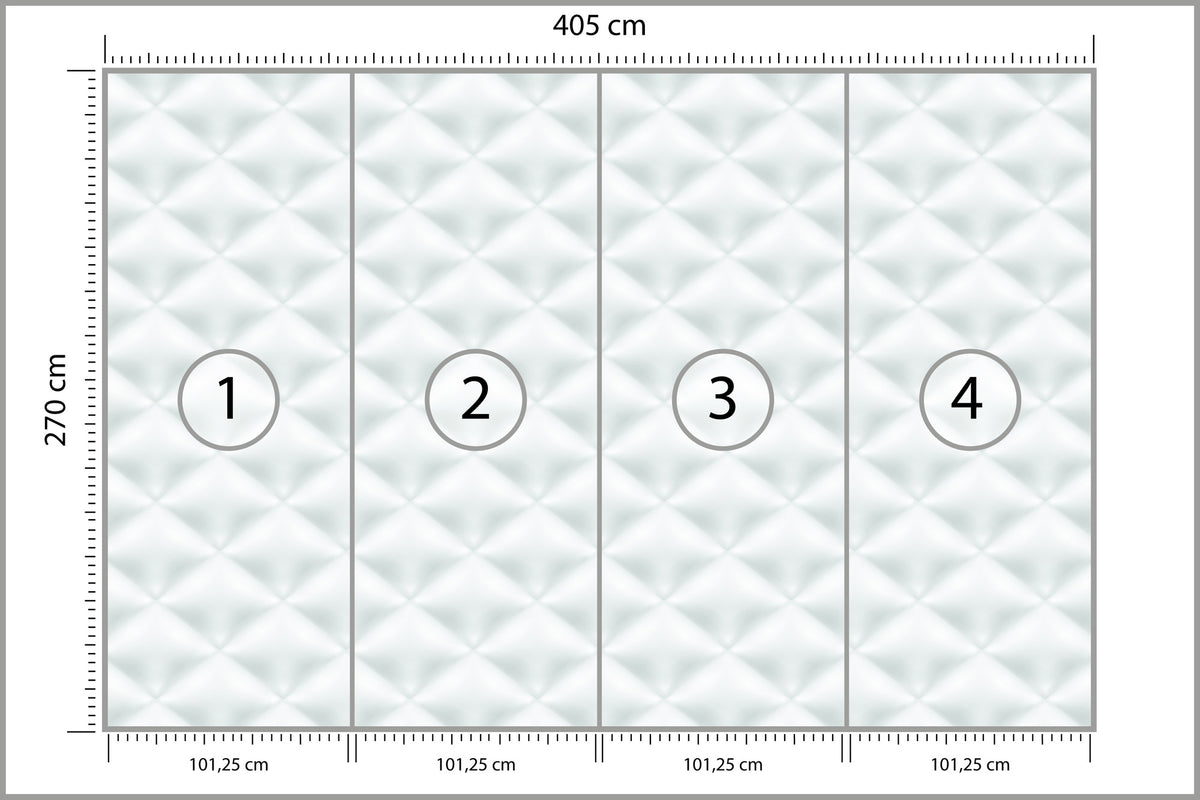 Fototapeta Pikowana Jasnoszara Pikowanie Karo 405 × 270 cm – podgląd kadru