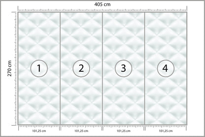 Fototapeta Pikowana Jasnoszara Pikowanie Karo 405 × 270 cm – podgląd kadru