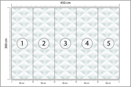 Fototapeta Pikowana Jasnoszara Pikowanie Karo 450 × 300 cm – podgląd kadru