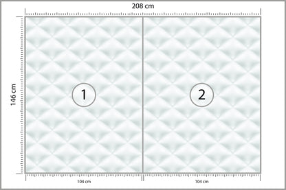 Fototapeta Pikowana Jasnoszara Pikowanie Karo 208 × 146 cm – podgląd kadru