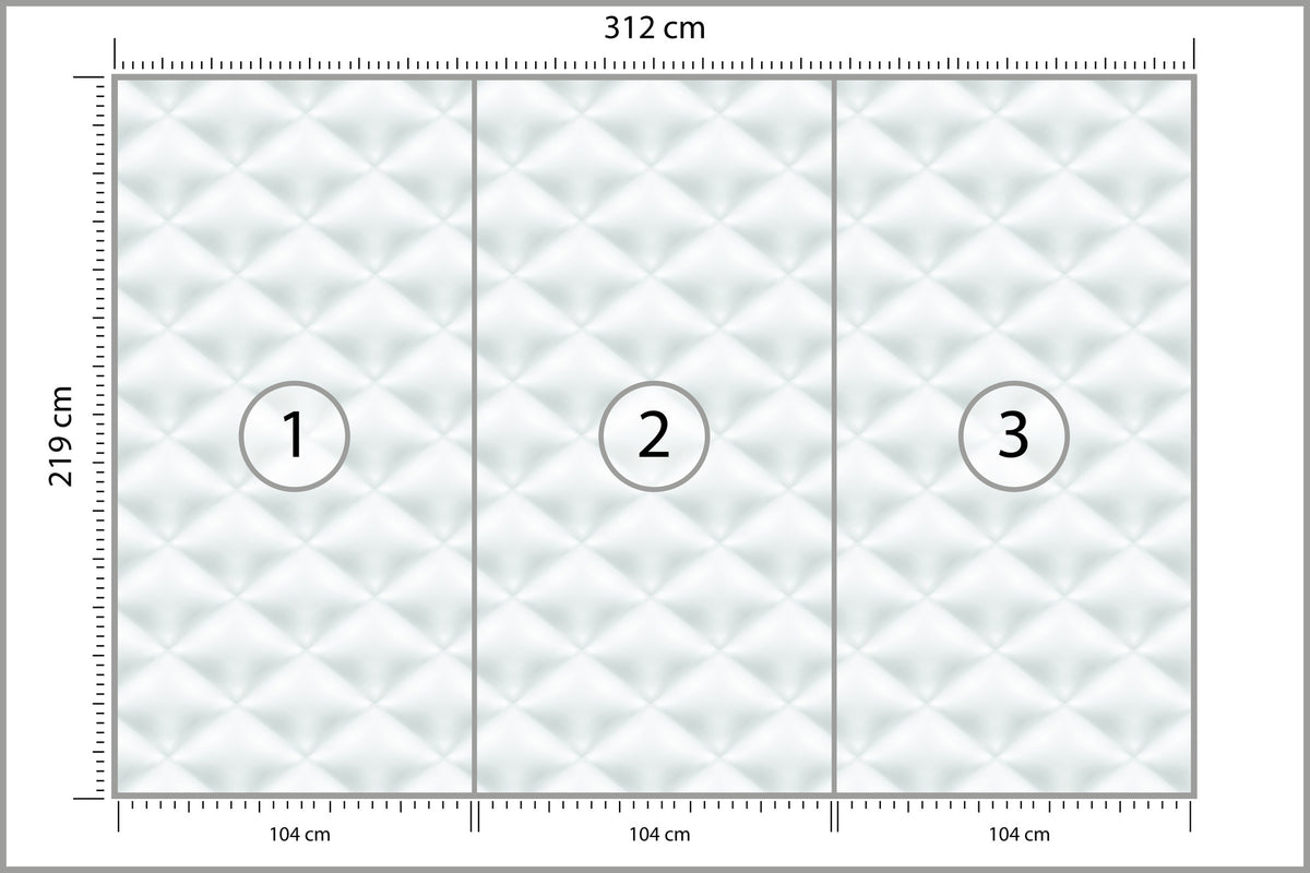 Fototapeta Pikowana Jasnoszara Pikowanie Karo 312 × 219 cm – podgląd kadru