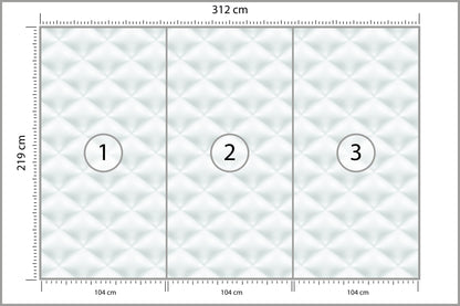 Fototapeta Pikowana Jasnoszara Pikowanie Karo 312 × 219 cm – podgląd kadru