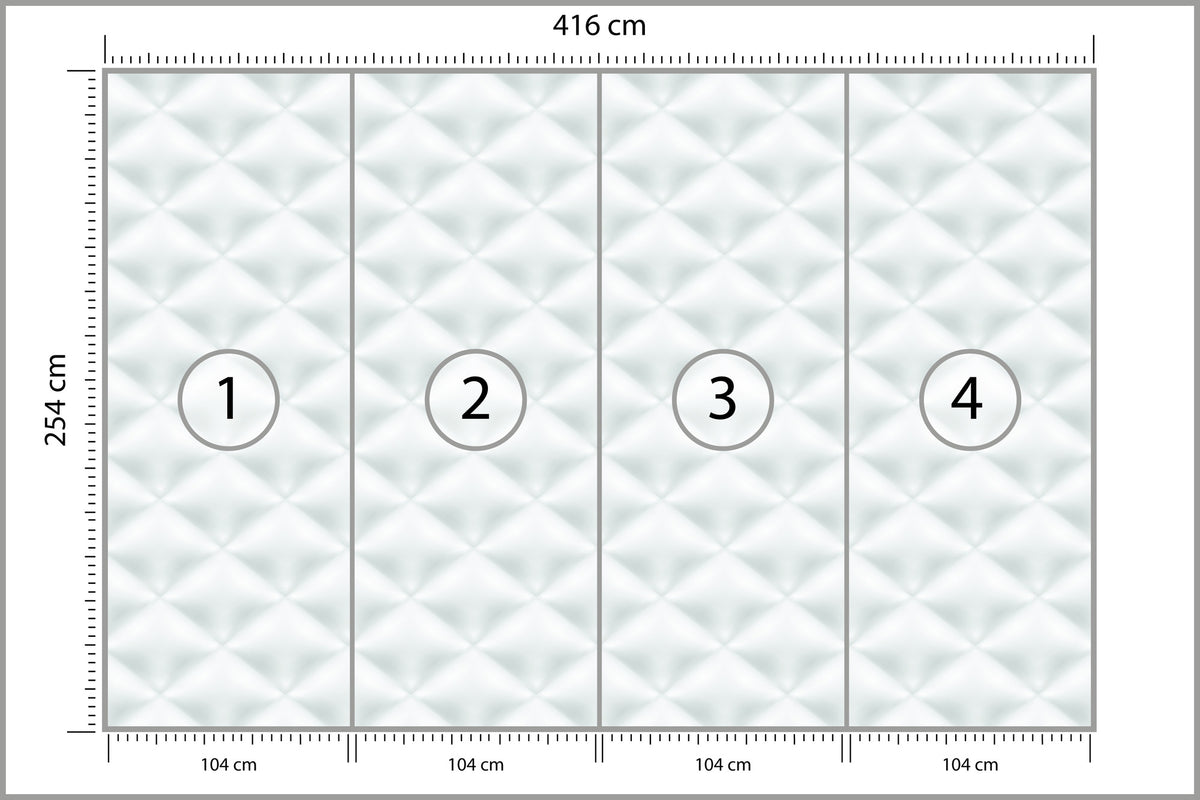 Fototapeta Pikowana Jasnoszara Pikowanie Karo 416 × 254 cm – podgląd kadru