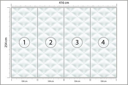 Fototapeta Pikowana Jasnoszara Pikowanie Karo 416 × 254 cm – podgląd kadru