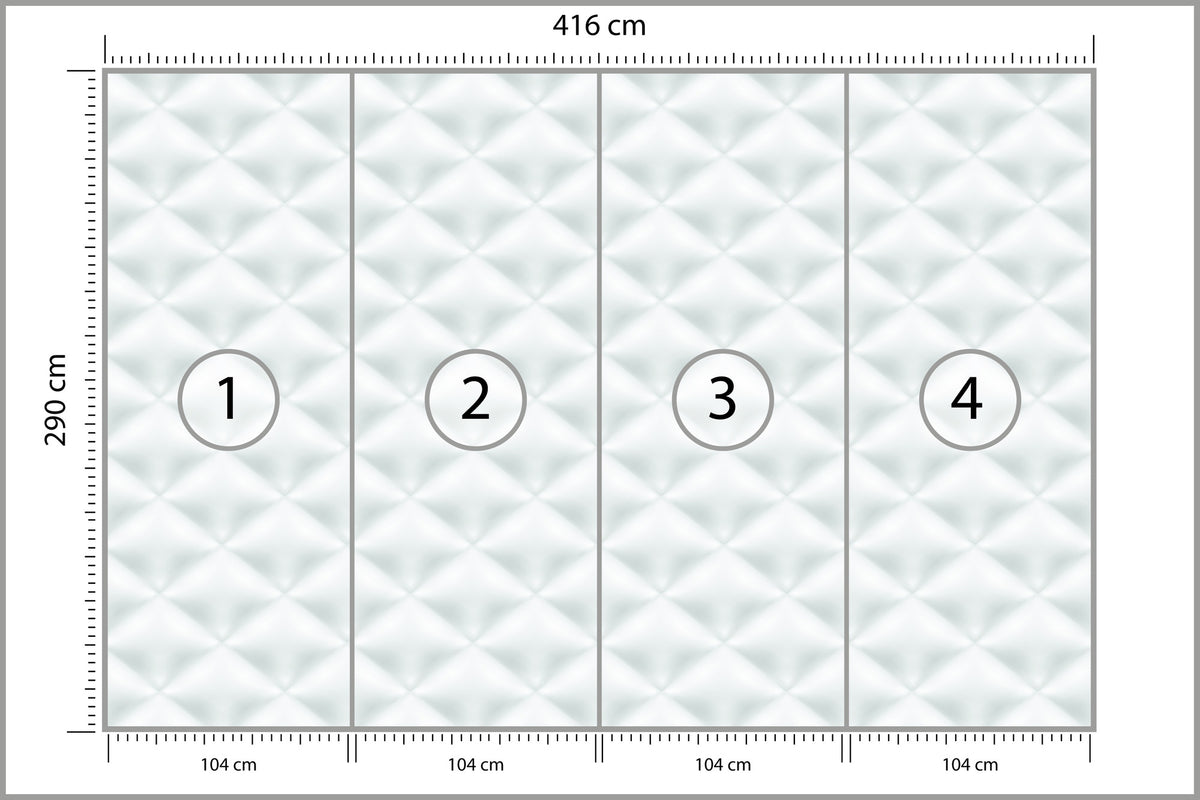 Fototapeta Pikowana Jasnoszara Pikowanie Karo 416 × 290 cm – podgląd kadru