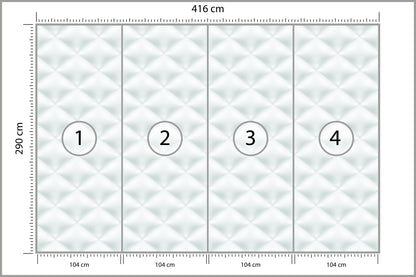 Fototapeta Pikowana Jasnoszara Pikowanie Karo 416 × 290 cm – podgląd kadru