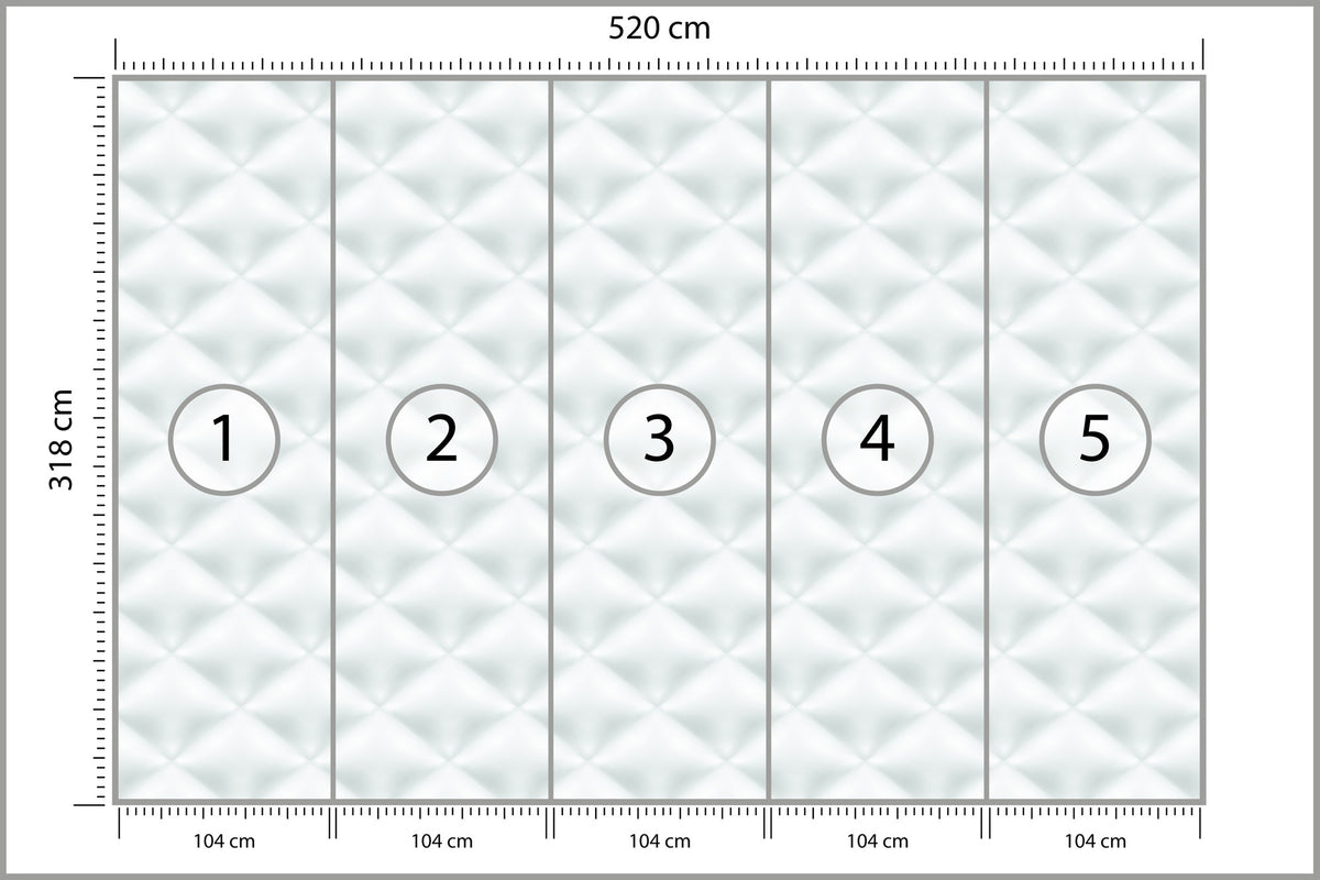 Fototapeta Pikowana Jasnoszara Pikowanie Karo 520 × 318 cm – podgląd kadru