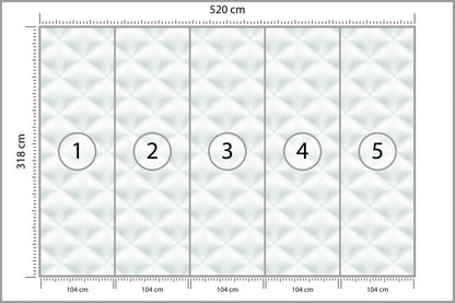 Fototapeta Pikowana Jasnoszara Pikowanie Karo 520 × 318 cm – podgląd kadru