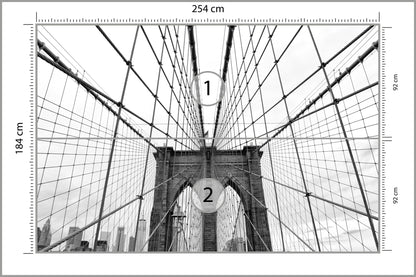 Fototapeta Most Brookliński Ny Jasna Perspektywa 254 × 184 cm – podgląd kadru