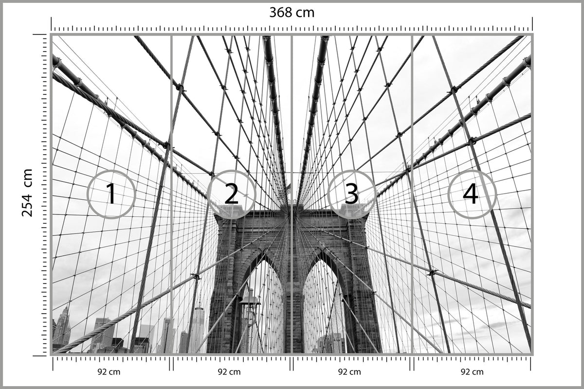 Fototapeta Most Brookliński Ny Jasna Perspektywa 368 × 254 cm – podgląd kadru