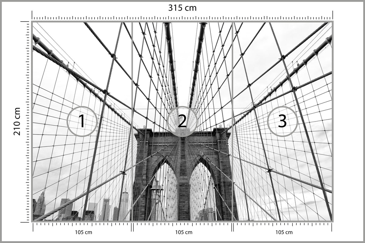Fototapeta Most Brookliński Ny Jasna Perspektywa 315 × 210 cm – podgląd kadru