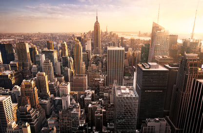 Fototapeta Nowy Jork Manhattan O Zachodzie Słońca – wzór
