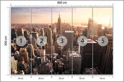 Fototapeta Nowy Jork Manhattan O Zachodzie Słońca 460 × 300 cm – podgląd kadru