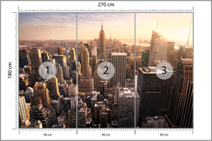 Fototapeta Nowy Jork Manhattan O Zachodzie Słońca 270 × 180 cm – podgląd kadru