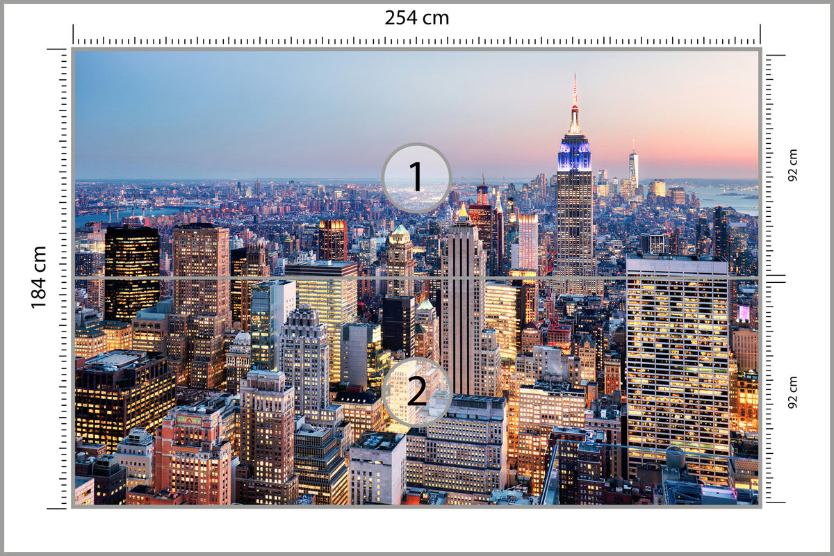 Fototapeta Nowy Jork Wieczorna Panorama 254 × 184 cm – podgląd kadru