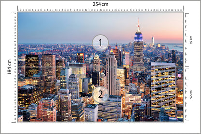 Fototapeta Nowy Jork Wieczorna Panorama 254 × 184 cm – podgląd kadru