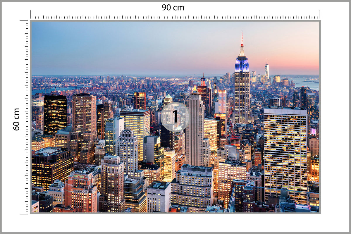 Fototapeta Nowy Jork Wieczorna Panorama 90 × 60 cm – podgląd kadru