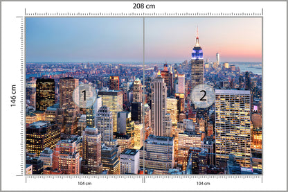 Fototapeta Nowy Jork Wieczorna Panorama 208 × 146 cm – podgląd kadru
