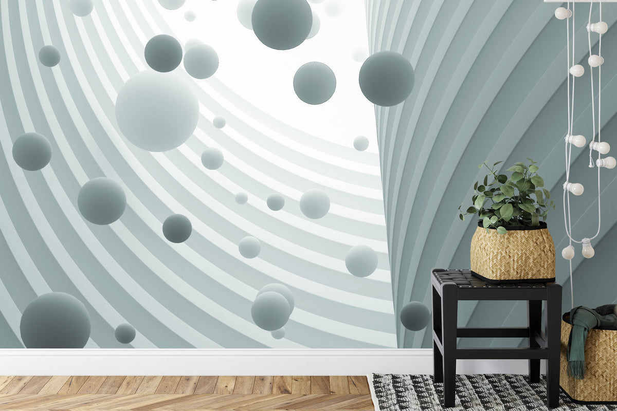 Fototapeta Optyczne Kule 3D Miętowe – aranżacja wnętrza