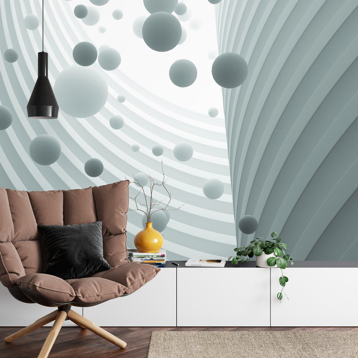 Fototapeta Optyczne Kule 3D Miętowe – aranżacja wnętrza