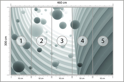 Fototapeta Optyczne Kule 3D Miętowe 460 × 300 cm – podgląd kadru