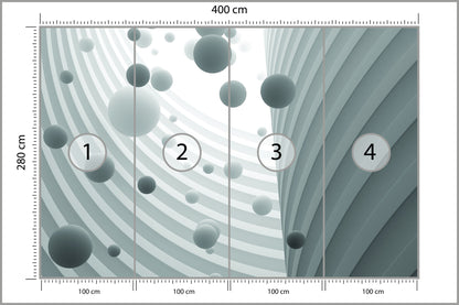 Fototapeta Optyczne Kule 3D Miętowe 400 × 280 cm – podgląd kadru
