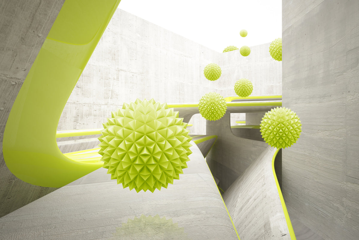 Fototapeta Nowoczesne Kule 3D Limonkowe – wzór