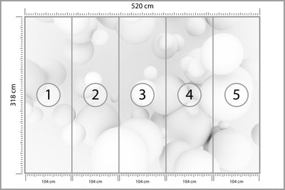 Fototapeta Białe Kule 3D 520 × 318 cm – podgląd kadru