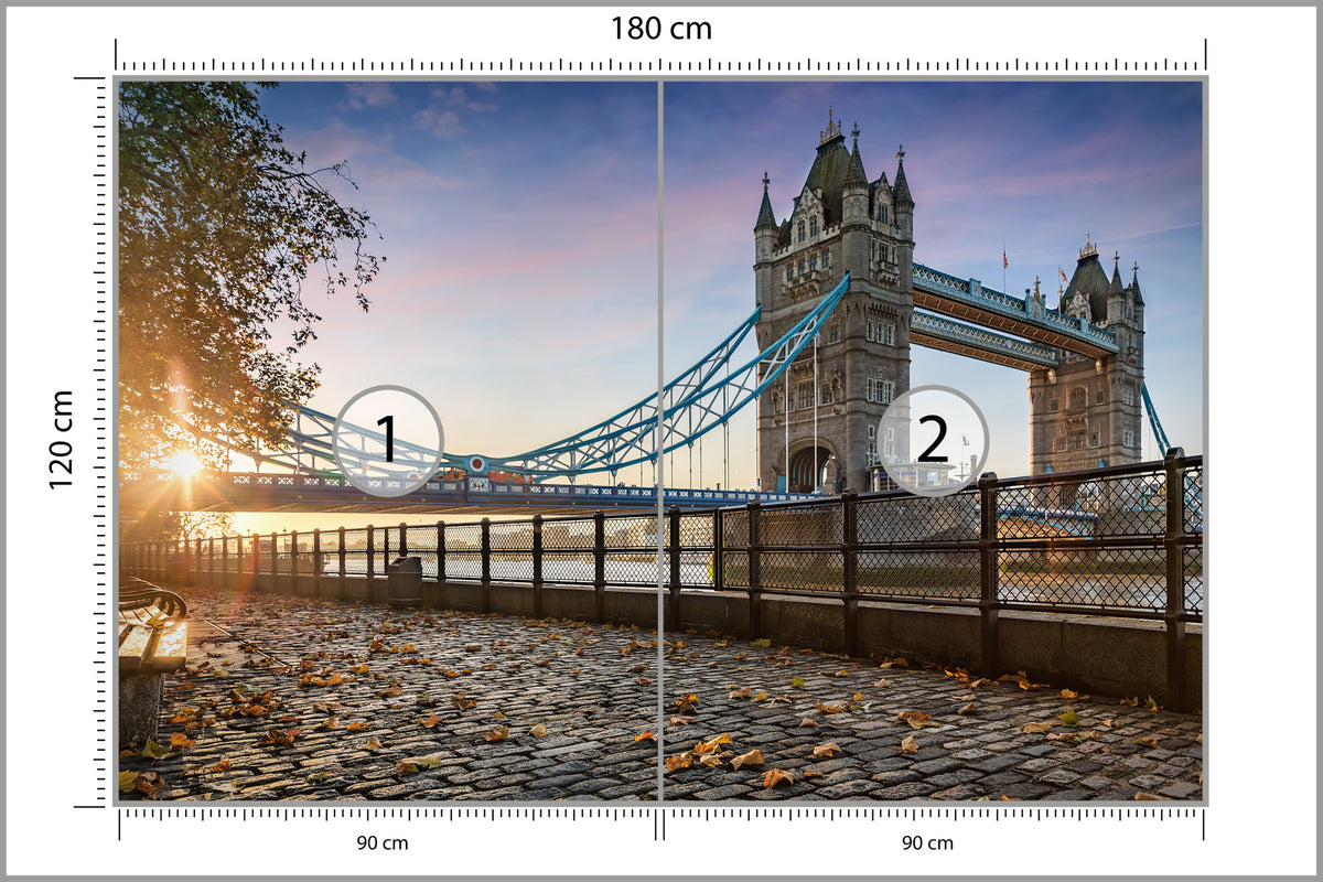 Fototapeta Londyn Tower Bridge O Wschodzie Słońca 180 × 120 cm – podgląd kadru