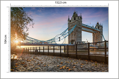 Fototapeta Londyn Tower Bridge O Wschodzie Słońca 152,5 × 104 cm – podgląd kadru